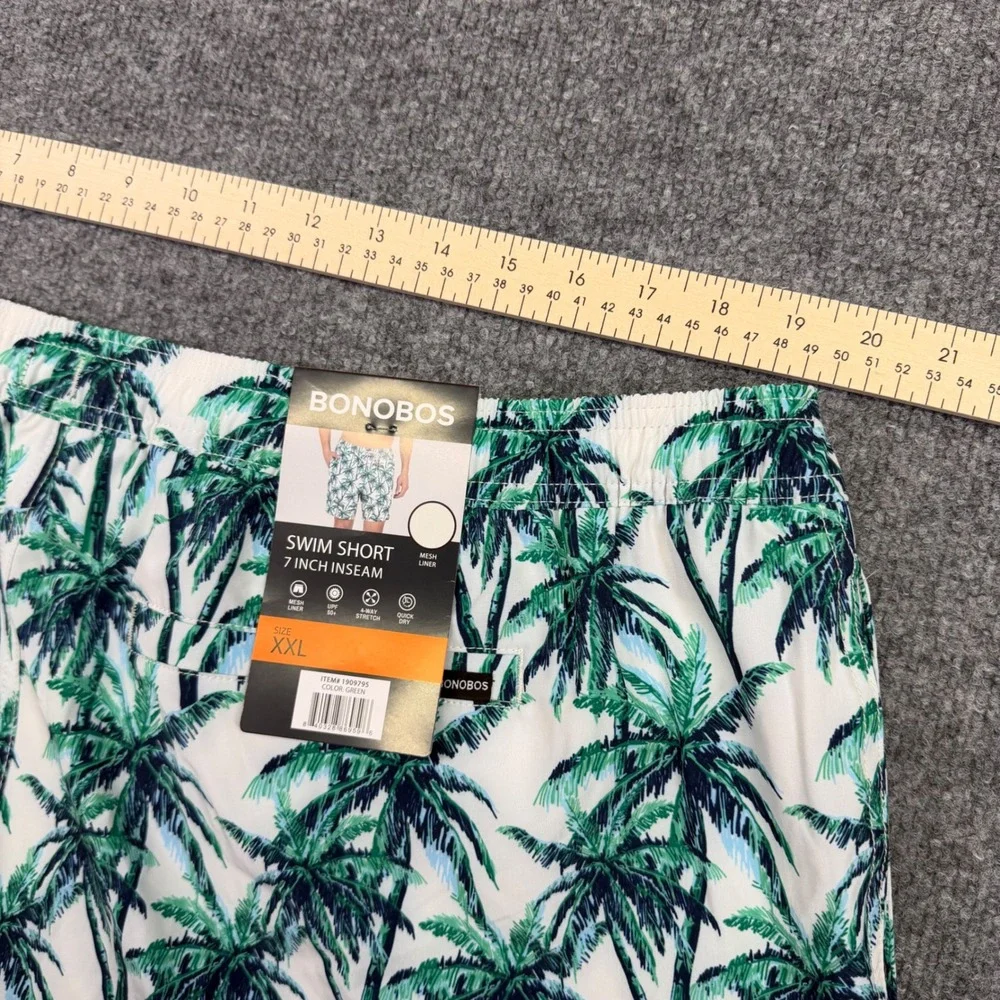 NEW Bonobos Lined Swim Trunks Mens XXL Green Blue‎ Palm Tree Tropical 7